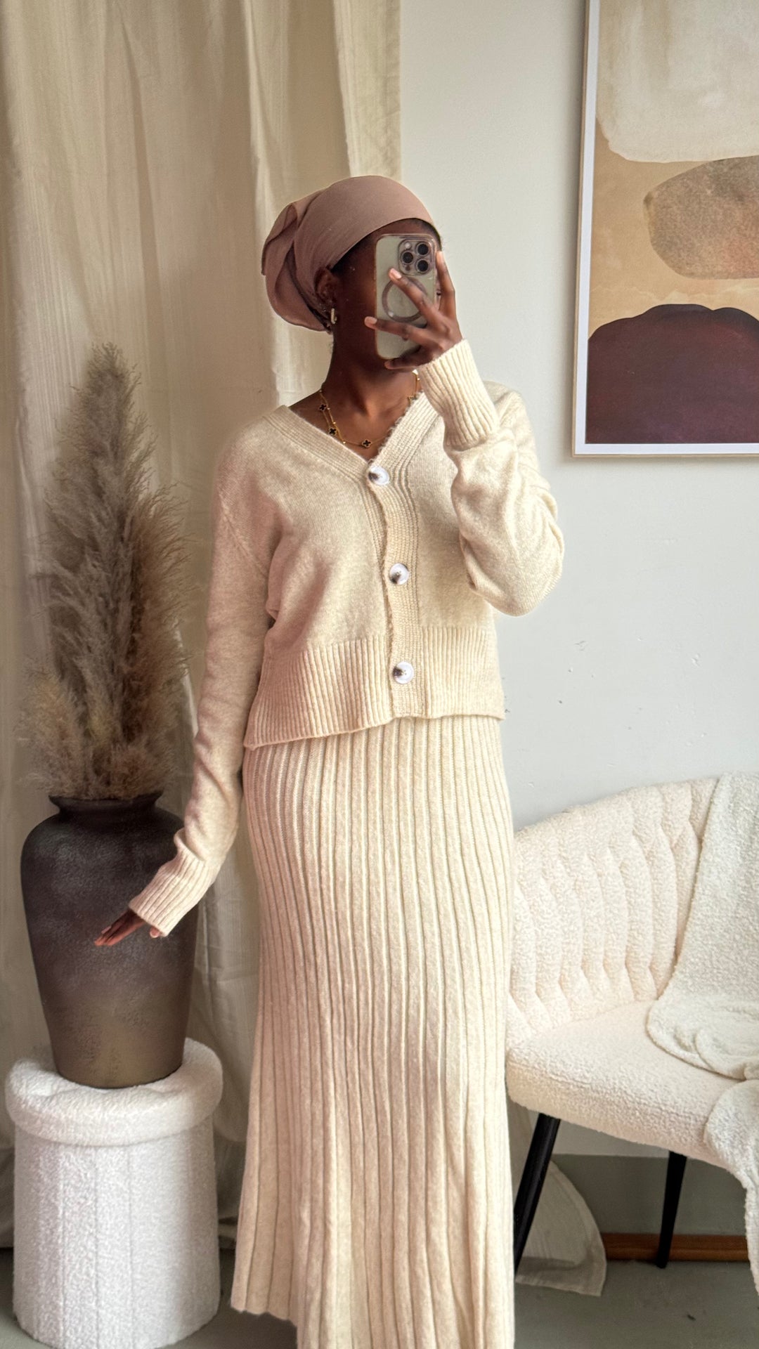 MARISA – Cozy Elegantes Strick-Set in Creme