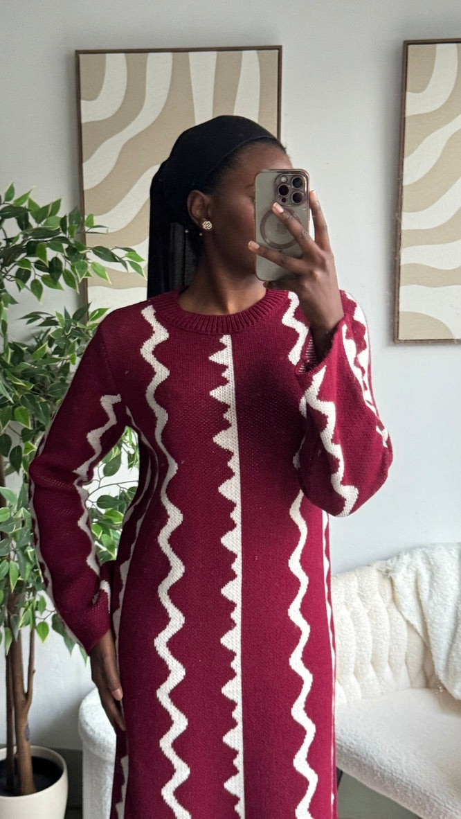 LANA – Knit Maxi Dress Bordeaux