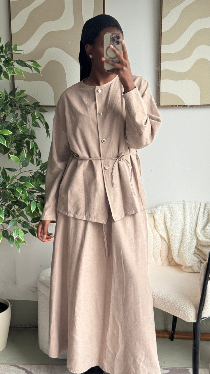 SAYALI – Cord-Zweiteiler in Sandstone