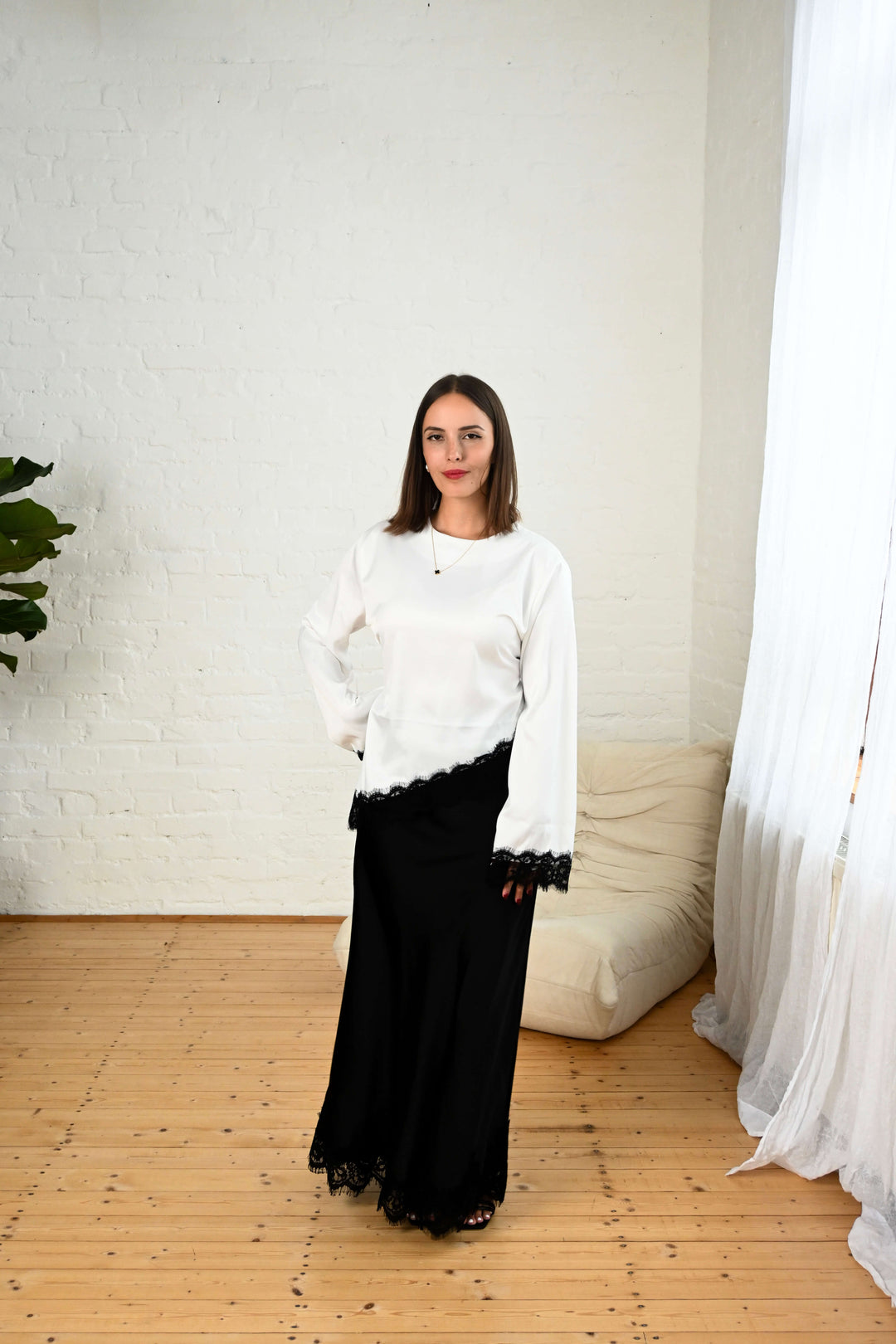 Top en dentelle AURELIA – Blanc