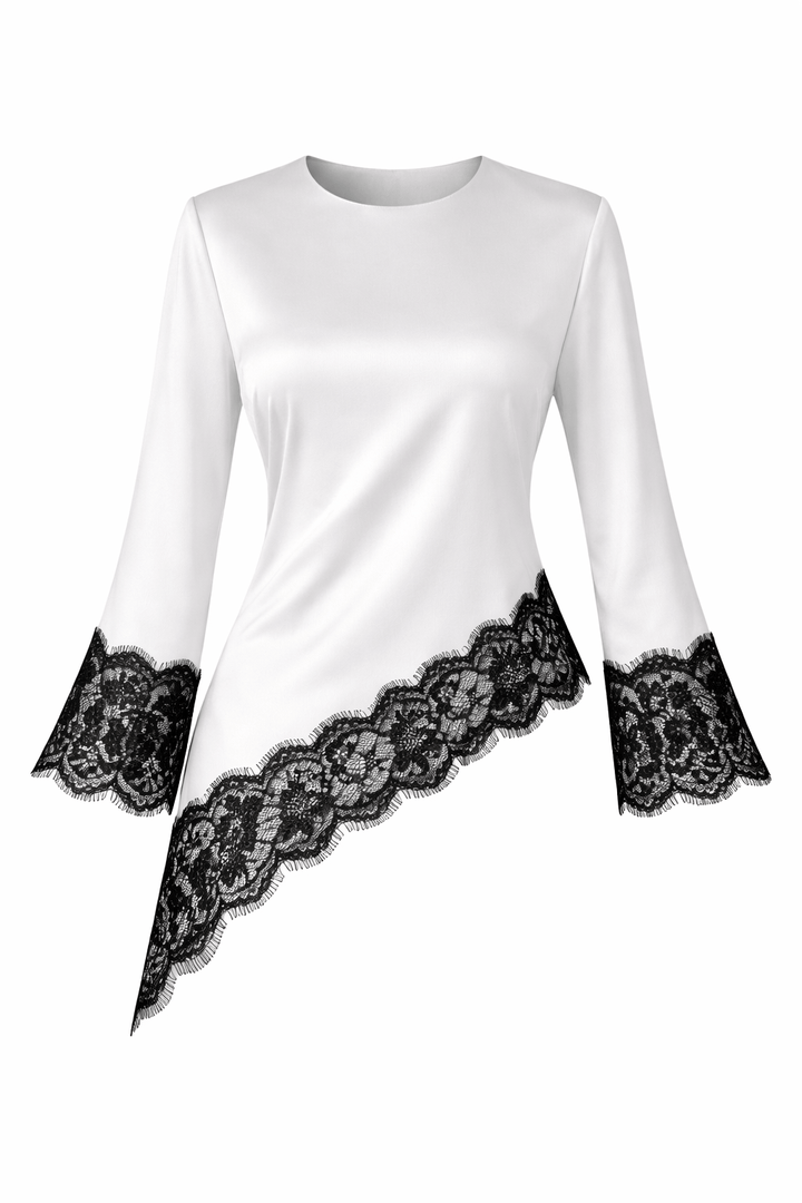 Top en dentelle AURELIA – Blanc