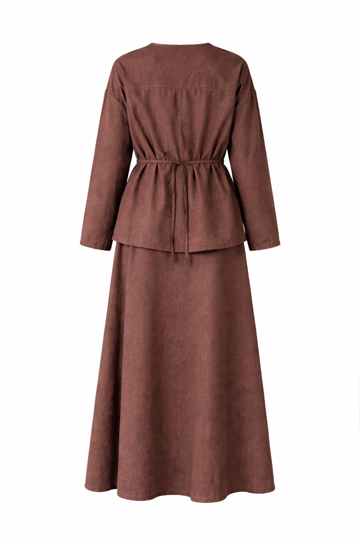 SAYALI – Cord-Zweiteiler in Schokoladenbraun
