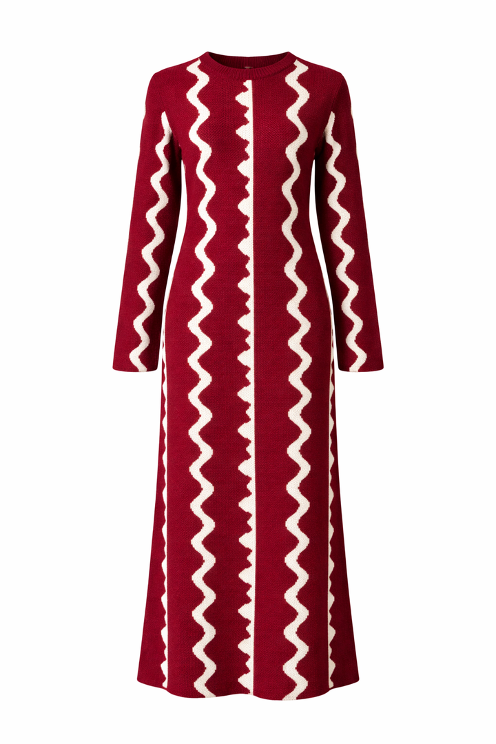 LANA – Knit Maxi Dress Bordeaux