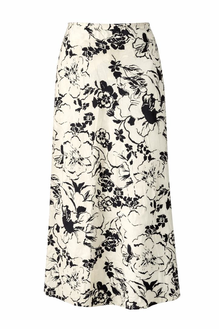 RIMA - Black & Cream Blossom Skirt