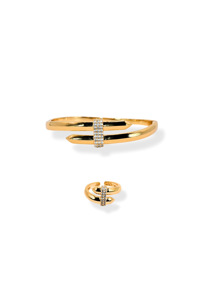 Golden Grip - Armreif und Ring Set