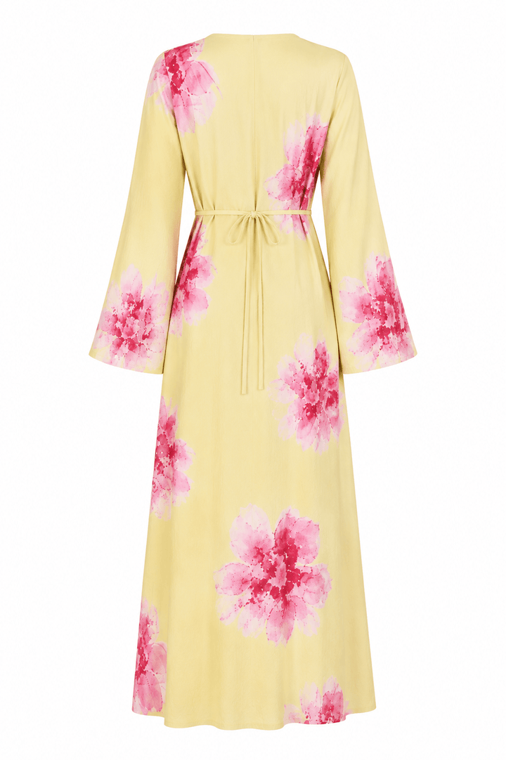 LAMAYA - Butteryellow Floral Dress