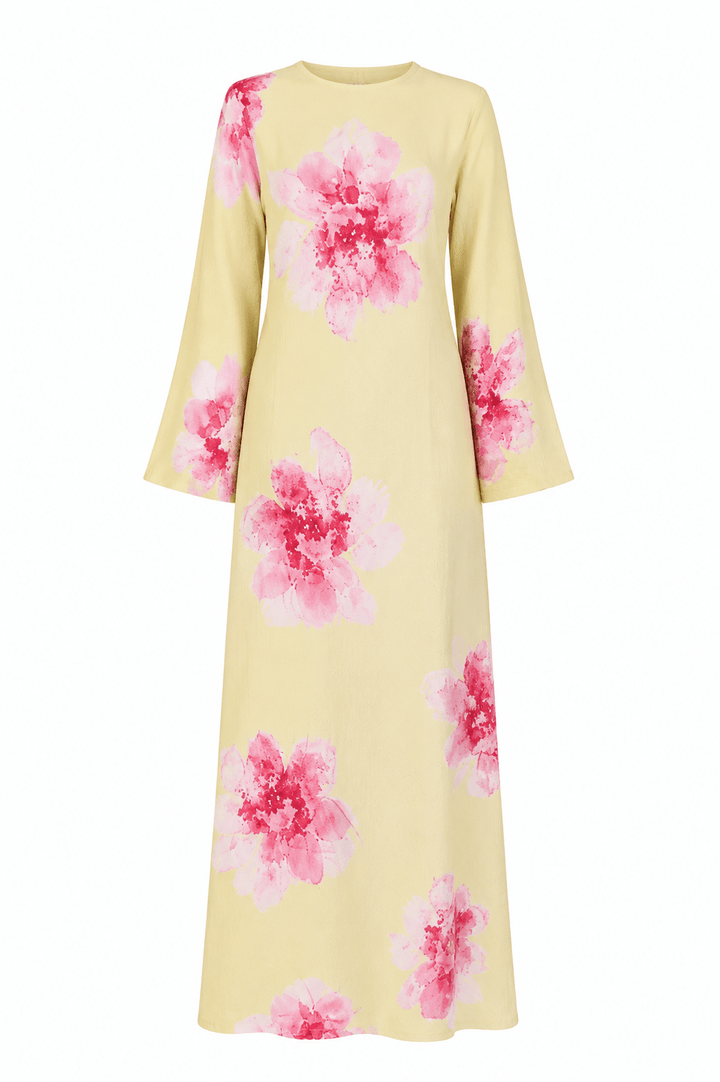 LAMAYA - Butteryellow Floral Dress