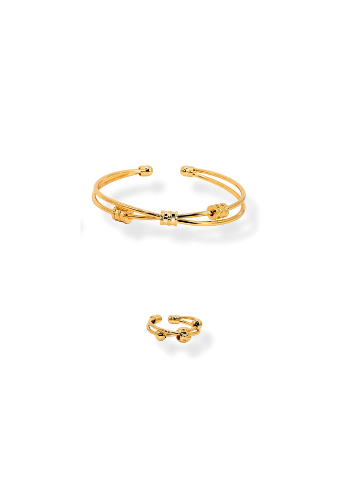 Linear Luxe - Armreif und Ring Set