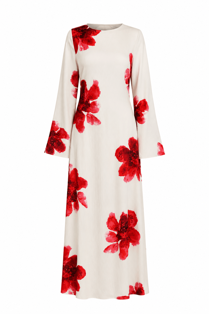 ROSSA FLEUR Dress - red floral summer dress