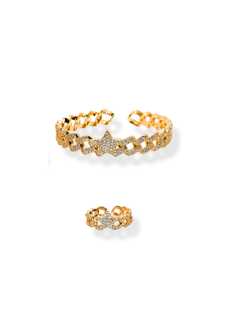 Stellar Glow - Armreif und Ring Set